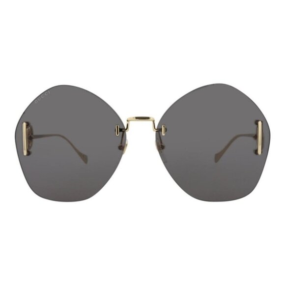 Gucci Womens Round/Oval Gold Gold Grey Fashion Designer Eyewear - Picture 2 of 5
